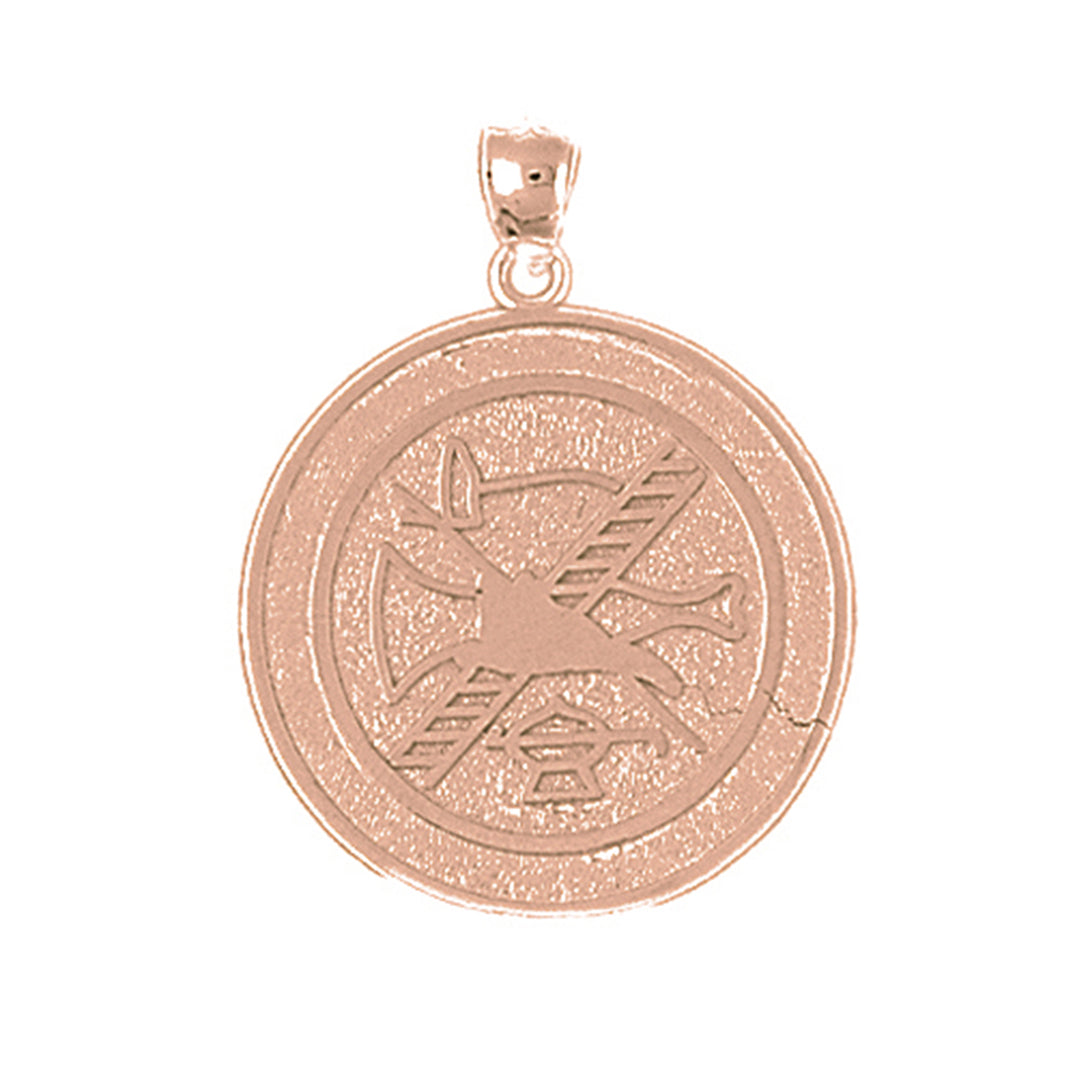 10K, 14K or 18K Gold Fire Department Pendant