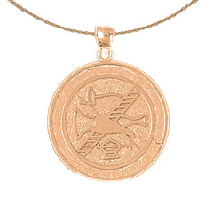10K, 14K or 18K Gold Fire Department Pendant
