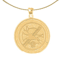 10K, 14K or 18K Gold Fire Department Pendant