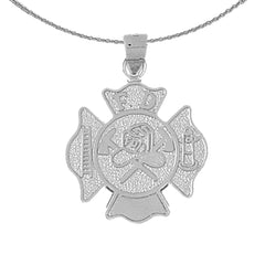 10K, 14K or 18K Gold Fire Department Pendant