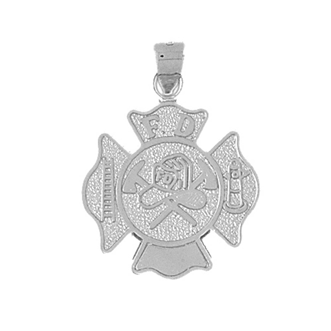 10K, 14K or 18K Gold Fire Department Pendant