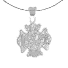 10K, 14K or 18K Gold Fire Department Pendant