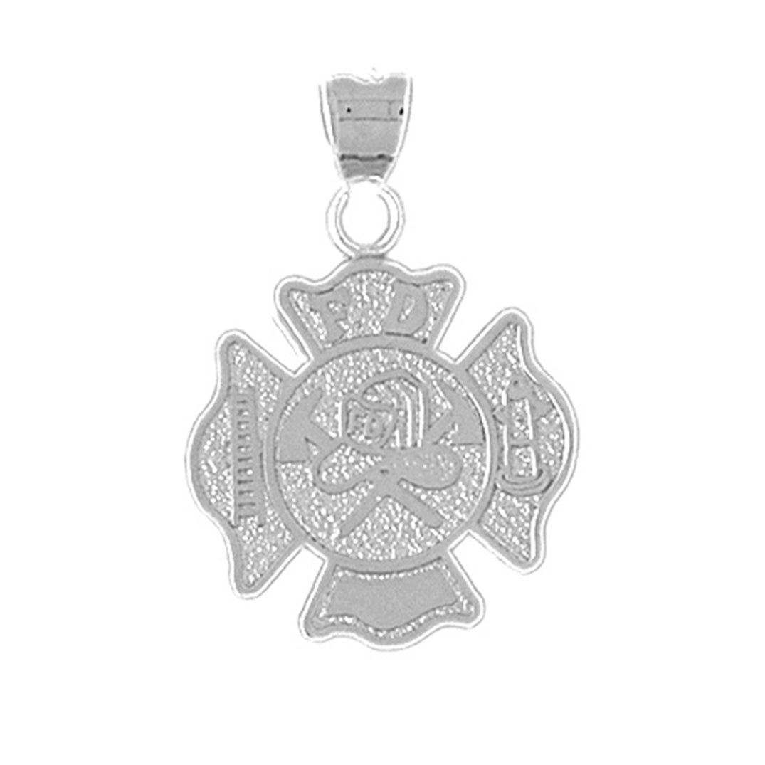 10K, 14K or 18K Gold Fire Department Pendant