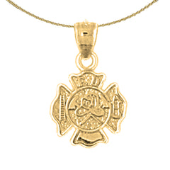 14K or 18K Gold Fire Department Pendant
