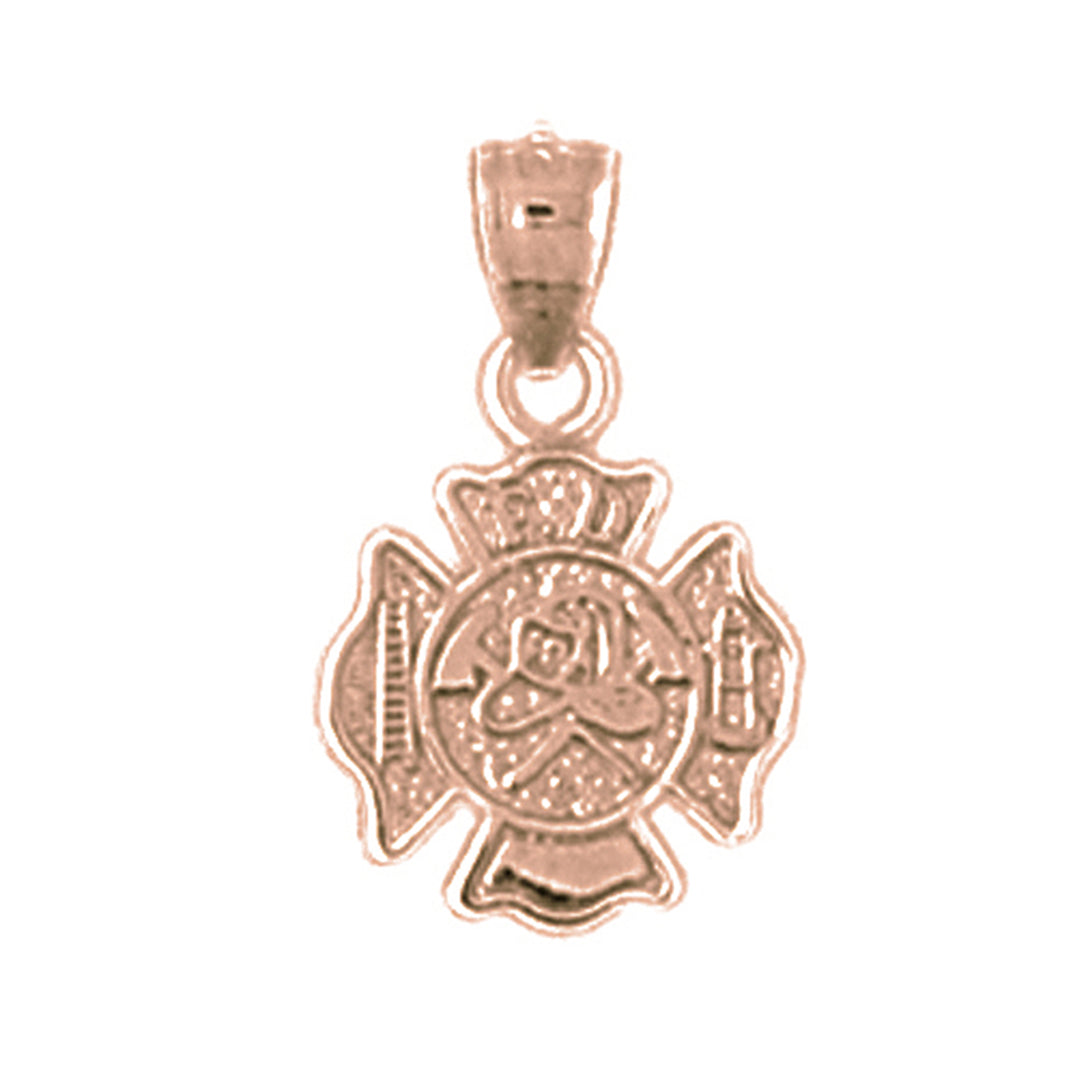 14K or 18K Gold Fire Department Pendant