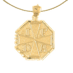 10K, 14K or 18K Gold Fire Department Pendant