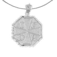 10K, 14K or 18K Gold Fire Department Pendant