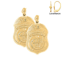 14K or 18K Gold Fire Department Earrings