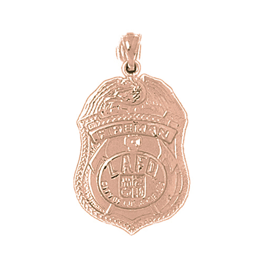 10K, 14K or 18K Gold Fire Department Pendant