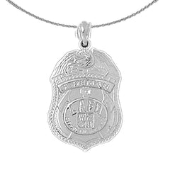 10K, 14K or 18K Gold Fire Department Pendant