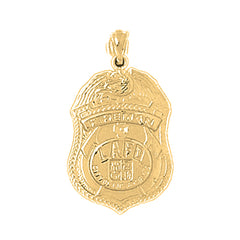 10K, 14K or 18K Gold Fire Department Pendant