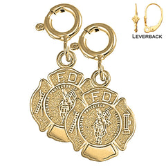 17 mm große Feuerwehr-Ohrringe aus Sterlingsilber (weiß- oder gelbvergoldet)