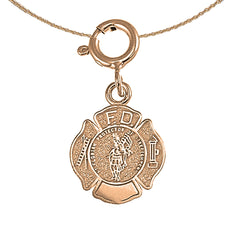 14K or 18K Gold Fire Department Pendant