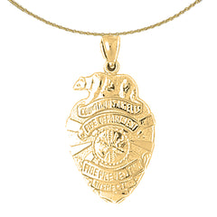 14K or 18K Gold Fire Department Pendant