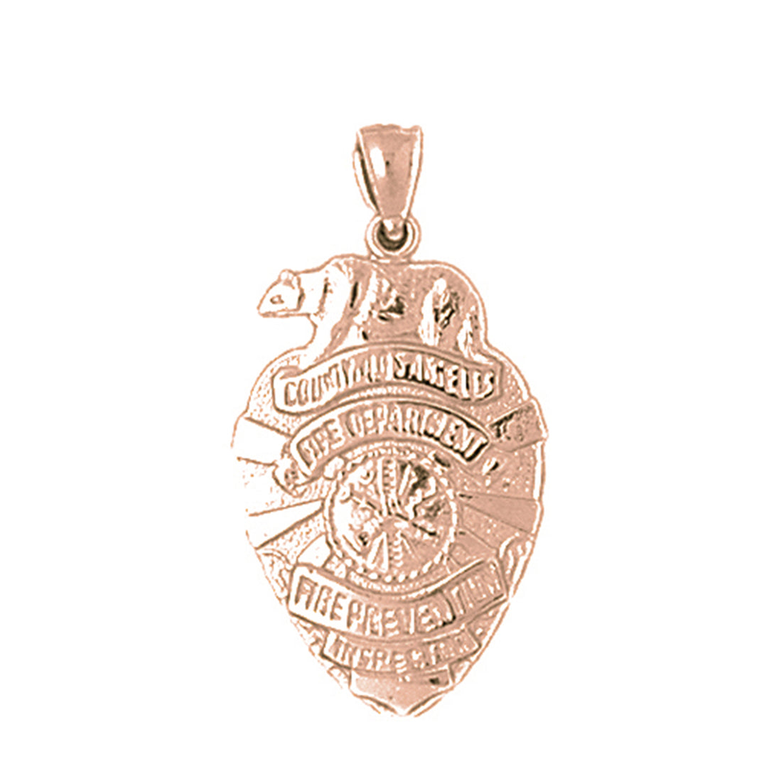 14K or 18K Gold Fire Department Pendant