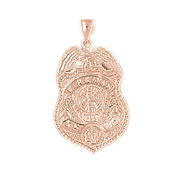 10K, 14K or 18K Gold Fire Department Pendant