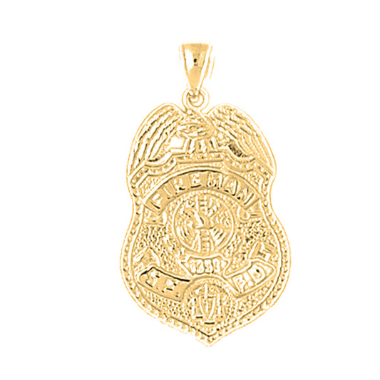 10K, 14K or 18K Gold Fire Department Pendant