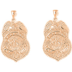 14K or 18K Gold 27mm Fire Department Earrings