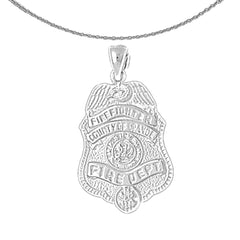 10K, 14K or 18K Gold Orange Fire Department Pendant