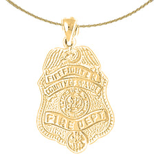 10K, 14K or 18K Gold County Of Orange Fire Department Pendant