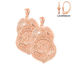 Pendientes del Departamento de Bomberos de San Francisco de oro de 14 quilates o 18 quilates de 30 mm