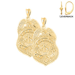 Pendientes del Departamento de Bomberos de San Francisco de oro de 14 quilates o 18 quilates de 30 mm