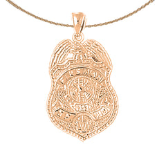 10K, 14K or 18K Gold Fire Department San Francisco Pendant