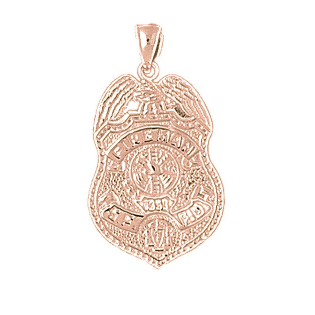 10K, 14K or 18K Gold Fire Department San Francisco Pendant