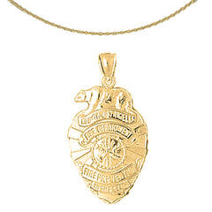 Colgante del Departamento de Bomberos de Los Ángeles de oro de 10K, 14K o 18K