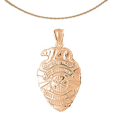 Colgante del Departamento de Bomberos de Los Ángeles de oro de 10K, 14K o 18K