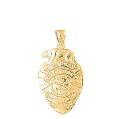 10K, 14K or 18K Gold Los Angeles Fire Department Pendant