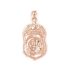 14K or 18K Gold Fire Department Badge Pendant