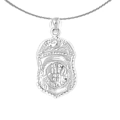 14K or 18K Gold Fire Department Badge Pendant