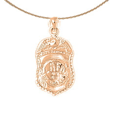 14K or 18K Gold Fire Department Badge Pendant