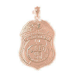 10K, 14K or 18K Gold Los Angeles Fire Department Pendant