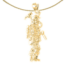 10K, 14K or 18K Gold Fireman Pendant