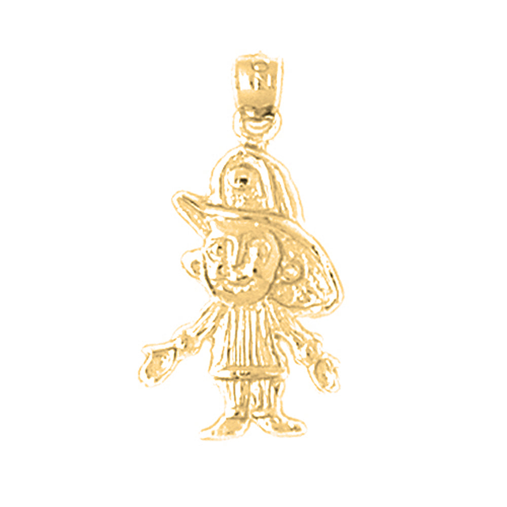 14K or 18K Gold Fireman Pendant