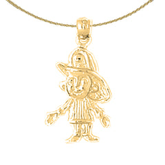 14K or 18K Gold Fireman Pendant