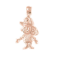 14K or 18K Gold Fireman Pendant
