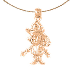 14K or 18K Gold Fireman Pendant
