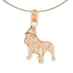 10K, 14K or 18K Gold Fire Dog Pendant