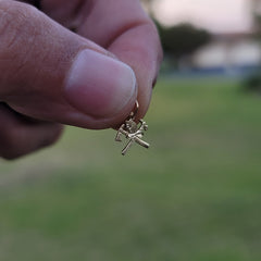 14K or 18K Gold Ax And Fireman's Helmet Pendant