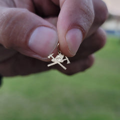 14K oder 18K Gold Axt und Feuerwehrhelm Anhänger