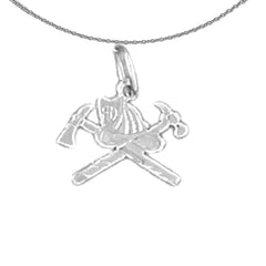 14K oder 18K Gold Axt und Feuerwehrhelm Anhänger