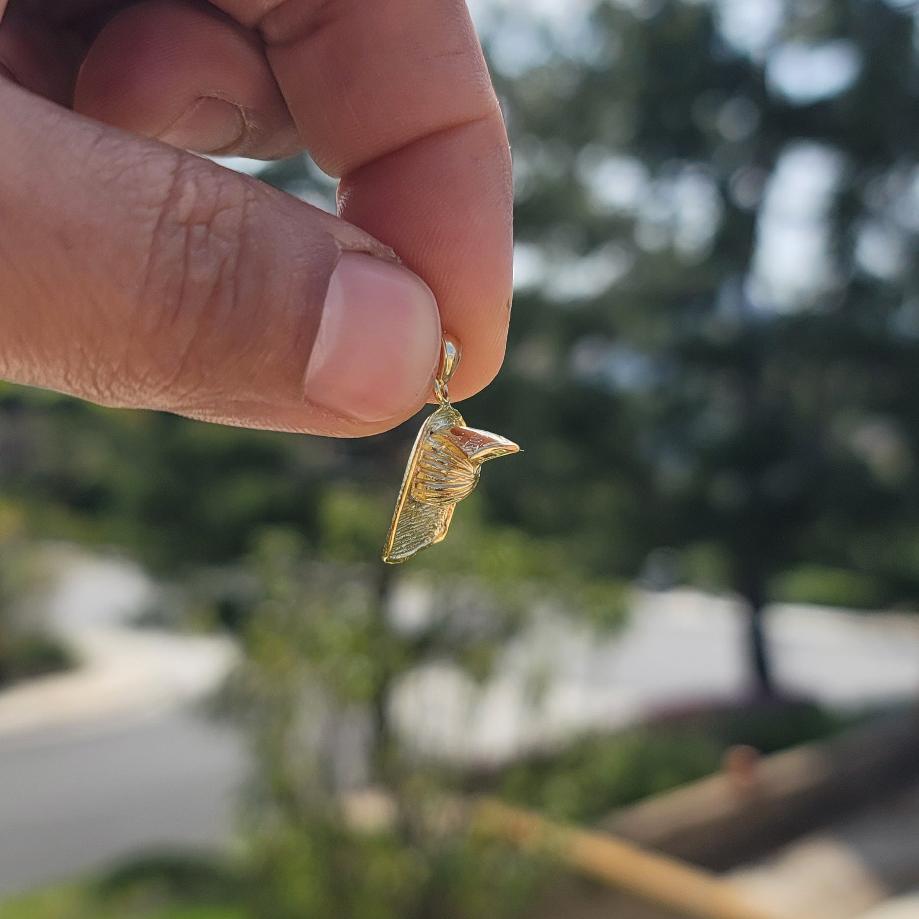 10K, 14K or 18K Gold Fireman's Helmet Pendant