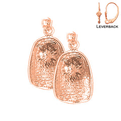 14K or 18K Gold Fireman's Helmet Earrings