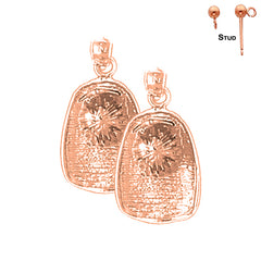 14K or 18K Gold Fireman's Helmet Earrings