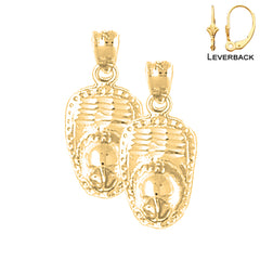 14K oder 18K Gold 23mm Feuerwehrhelm Ohrringe