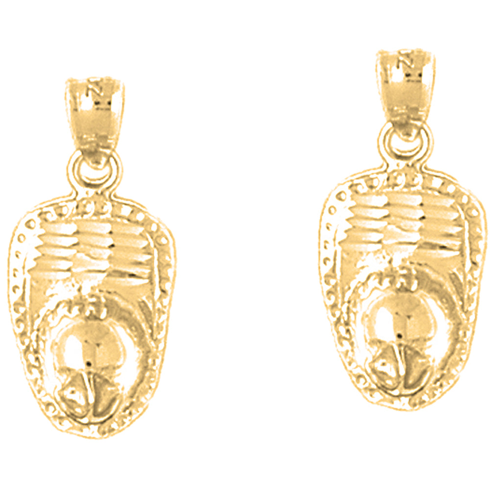 14K or 18K Gold 23mm Fireman's Helmet Earrings