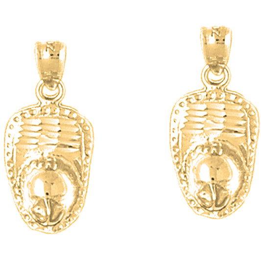 14K or 18K Gold 23mm Fireman's Helmet Earrings